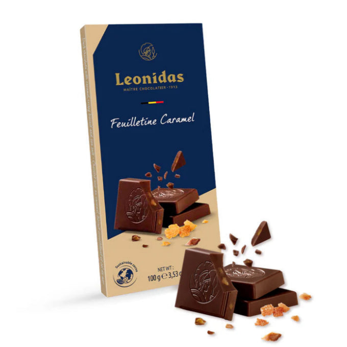 Barra de Chocolate Amargo con trozos de barquillo y caramelo salado 100gr
